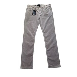Paige Federal Slim Straight Corduroy Pants Mens 32 Silver Pearl Grey NWT